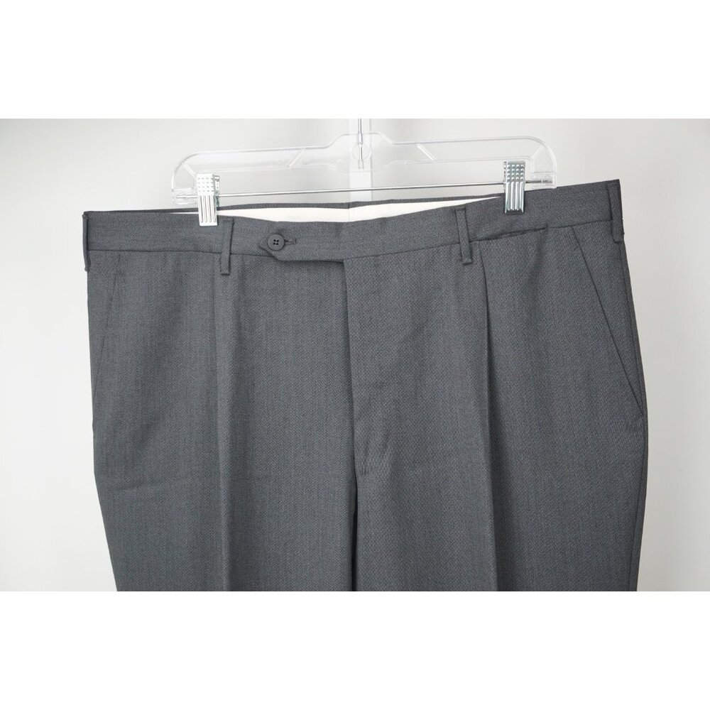Rota Gray Black Twill 100% Wool Mens Dress Pants Sz 58 BRAND NEW